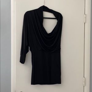 One Shoulder Black Halo cocktail dress